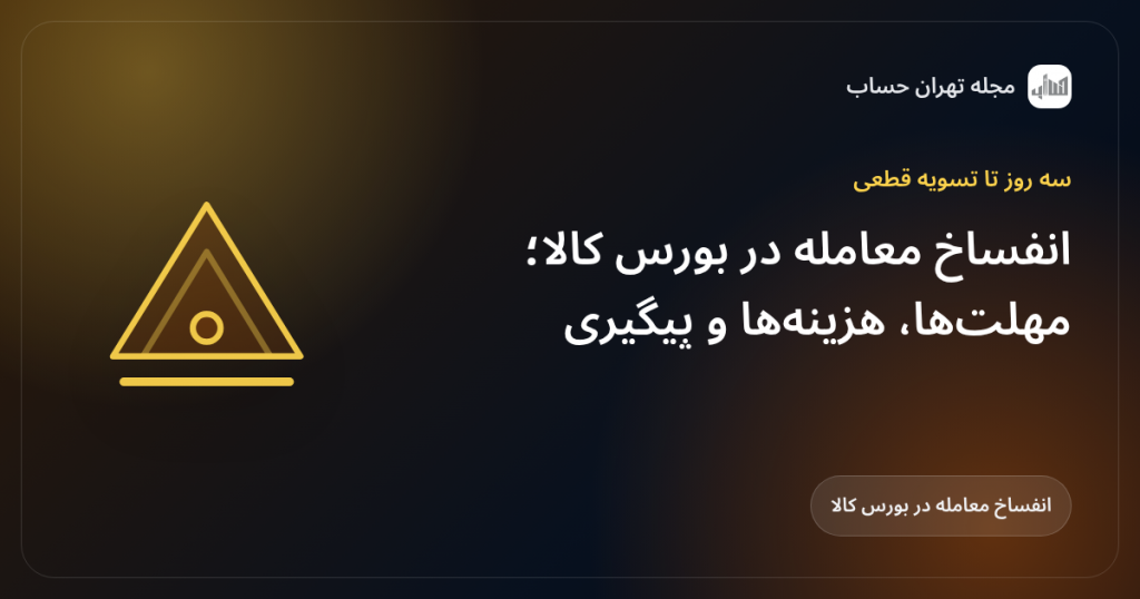 انفساخ معامله در بورس کالا؛ مهلتها، هزینهها و پیگیری